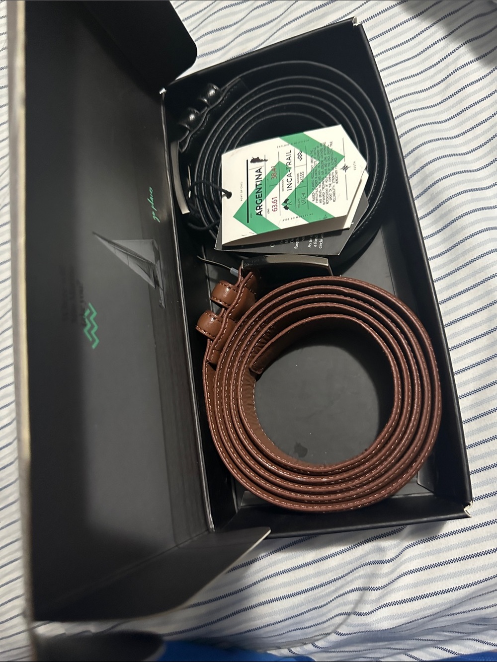 Men's Reversible Leather Belt in Brown and Black